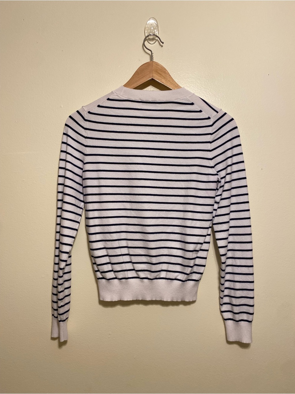 Babaton White and Navy Striped Crewneck Sweater. Size S - Picture 2 of 7